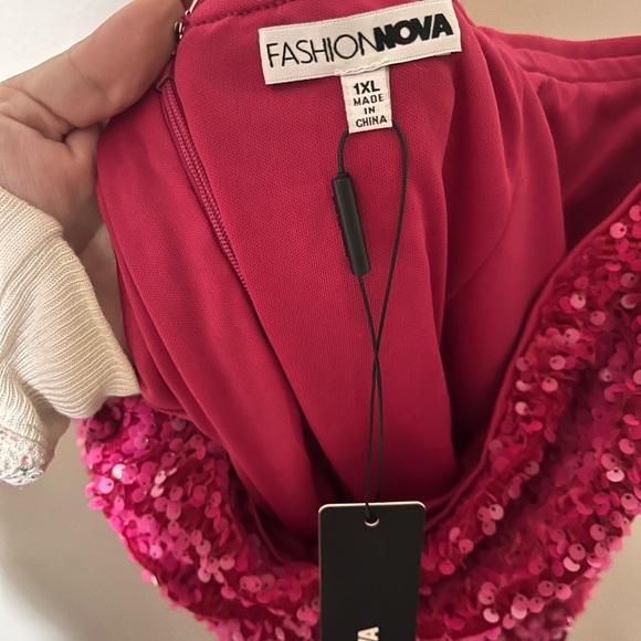 NWT Fashion Nova Pink Sequin Mini Dress - Picture 3 of 5